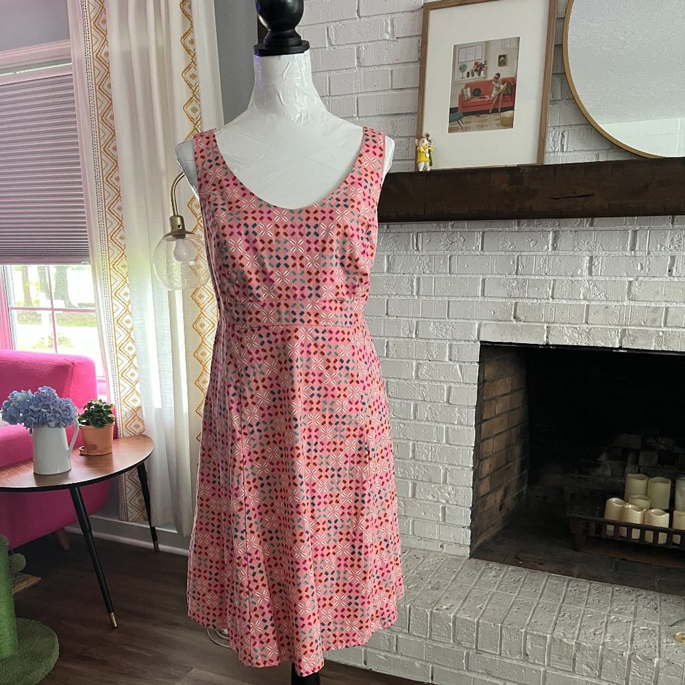 Modcloth Pink Cherry Velvet New Girl Style Dress with Pockets XL